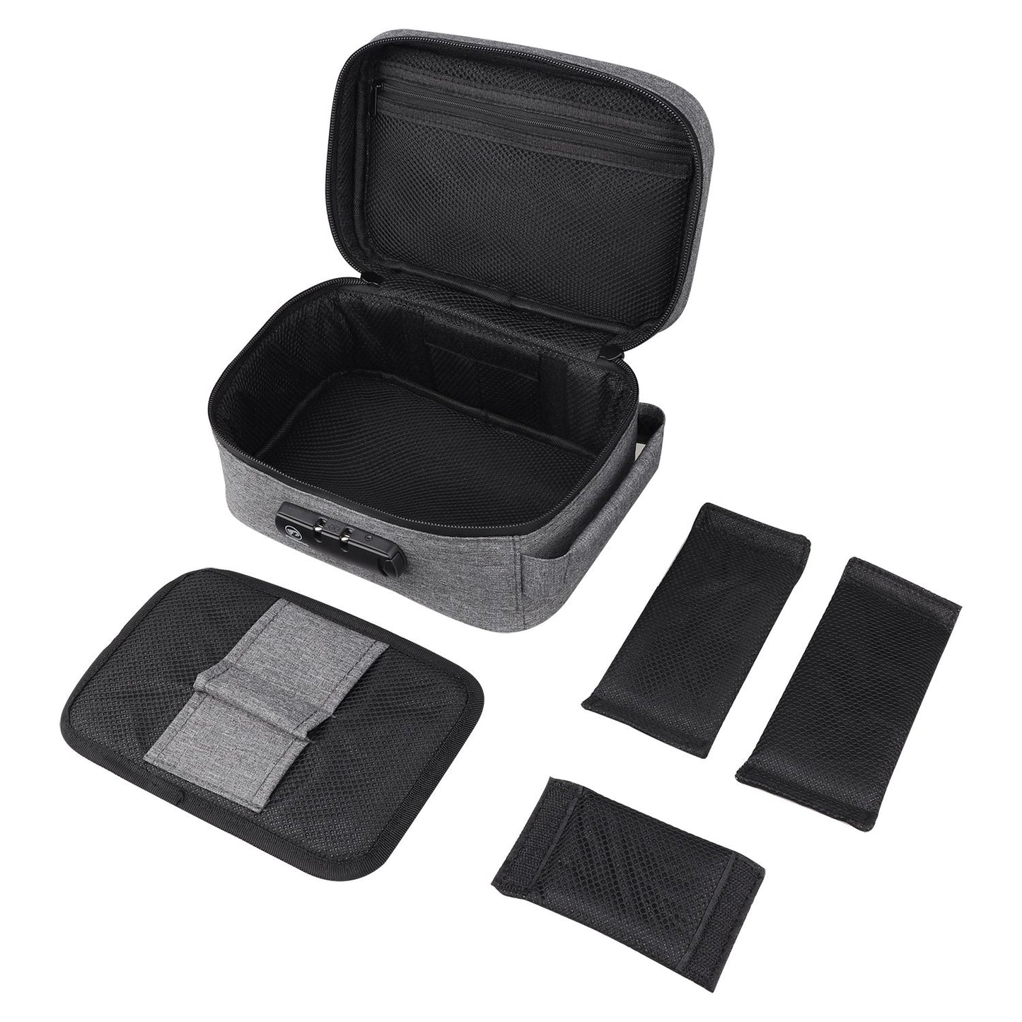 Large Smell Proof Case With Lock Mushroom Print Travel Portable Storage Bag with Handle