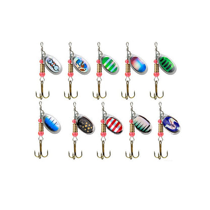Kit Isca Artificial Jig Spinner com Caixa de Pesca Giratória 3g para Pesca de Lúcio Salmão Marítimo Isca Rígida de Superfície Trolling