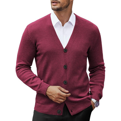 New Men's V Neck Cardigan Sweatcoats Casual Lightweight Button Down Knitted Cardigan Sweater Outdoor Streetwear