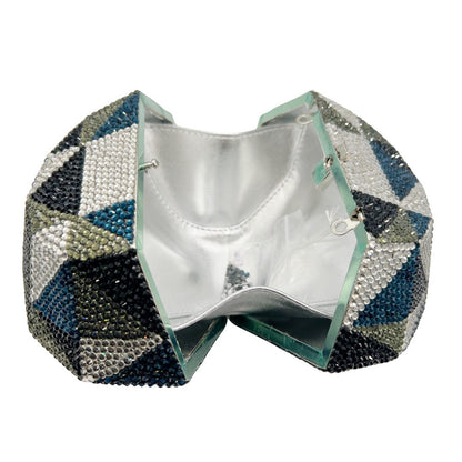 XIYUAN Silver Diamond Evening Bag Luxury Crystal Women Party Wedding Clutches Rhinestone Handbags Ladies Elegant Bridal Purses