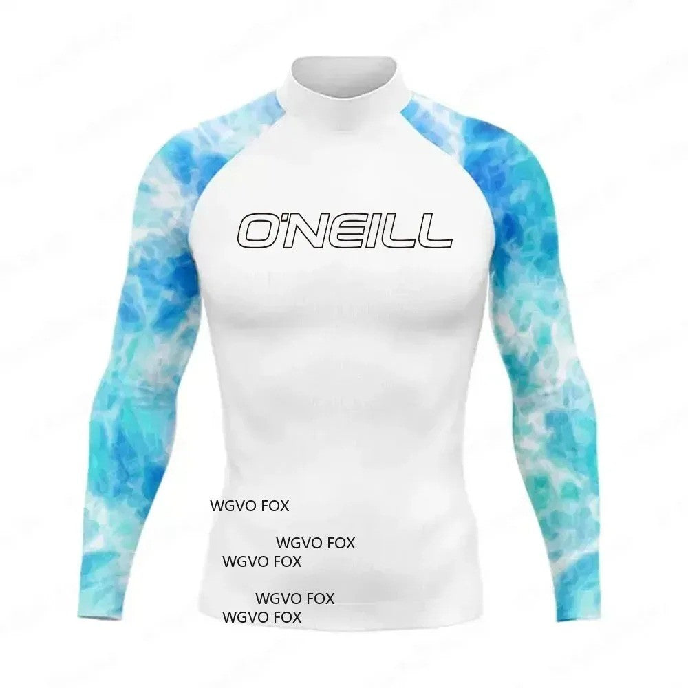 2025 Hot Men's long Sleeve Surfing Shirt Champion Rashguard For Surf Sportswear Beach UV Swimwear UPF50 Clothe