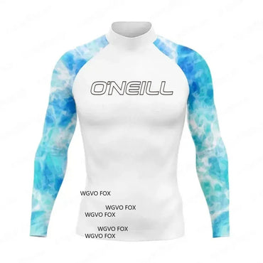 2025 Hot Men's long Sleeve Surfing Shirt Champion Rashguard For Surf Sportswear Beach UV Swimwear UPF50 Clothe