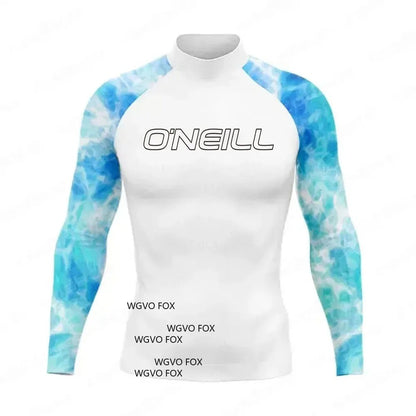 2025 Hot Men's long Sleeve Surfing Shirt Champion Rashguard For Surf Sportswear Beach UV Swimwear UPF50 Clothe