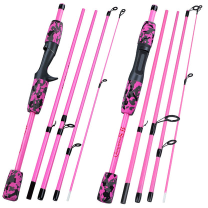 Sougayilang 5 Section Spinning Casting Rods 1.7m Ultralight Weight Carbon Fiber Fishing Rod for Travel Freshwater Fishing Pesca