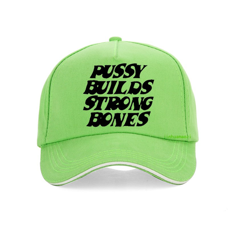 Pussy Builds Strong Bones baseball cap Vintage Hip-Hop Adjustable Men Women Casual summer sun hats