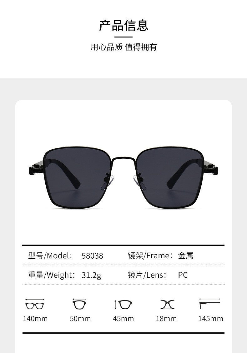Óculos de Sol Polarizados Masculinos 2025 de Alta Qualidade, Estilosos para Dirigir, Antirreflexo, Proteção UV, Metal, Estilo Punk, Tendências da Moda