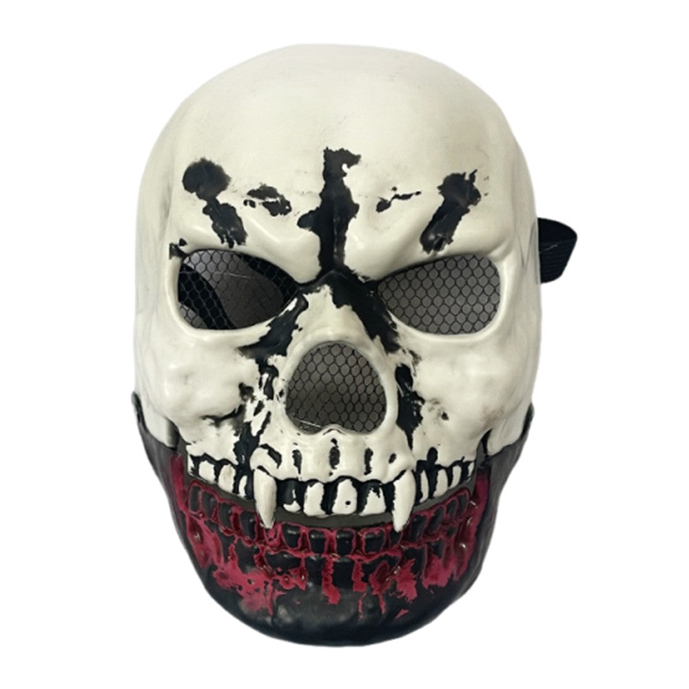 Bloody Effect Moving Mouth Skull Mask Realistic Full Face Halloween Skull Masks Funny Spooky Scary Skull Headgear for Women Men