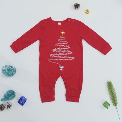 New Family Christmas Pajamas Mom Dad Kids Matching Clothing Set Baby Dog Romper Pjs Soft Loose 2 Pieces Suit Homewear Xmas Look