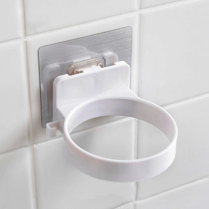 Suporte de Secador de Cabelo Organizador Soprador Adesivo Montado na Parede Sem Pregos Sem Furos Aço Inoxidável Espiral Suporte Armazenamento Para Banheiro