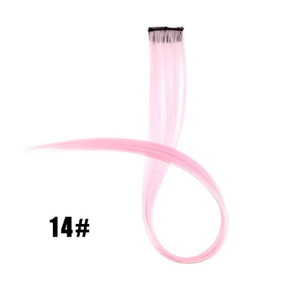Mega Hair Tic Tac Sintético 55 cm Longo Colorido Liso Peças de Cabelo Sintéticas para Uso Diário Festas