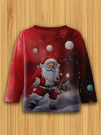 Children's Clothing Boys Tshirt Long Sleeve Creative 3D Christmas Print Kids Spring Fall Clothes Casual O-Neck Girl Clothes Tops