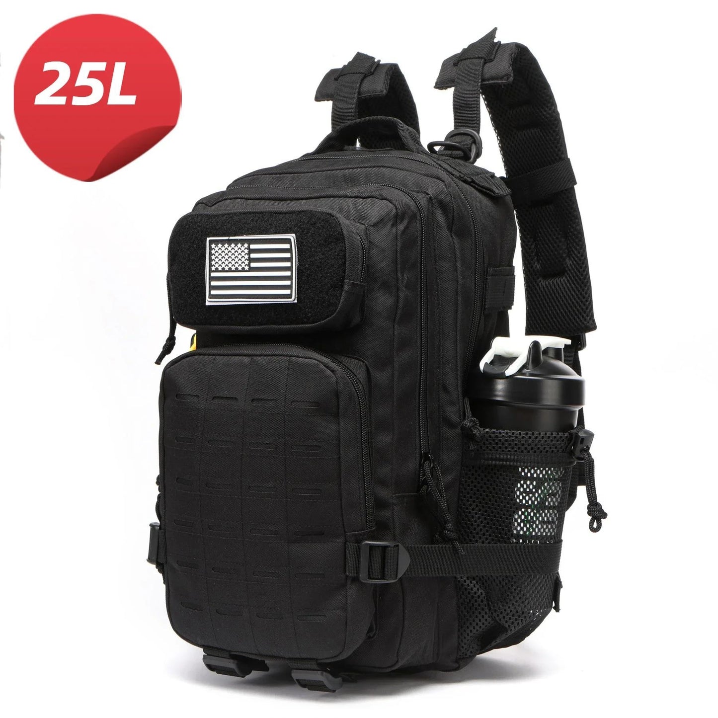 Mochila Impermeável 25L/50L com 2 Bolsos para Garrafas Academia Ao Ar Livre Viagem Caminhada Pesca Trekking Mochilas Bolsa para Notebook de 13 polegadas