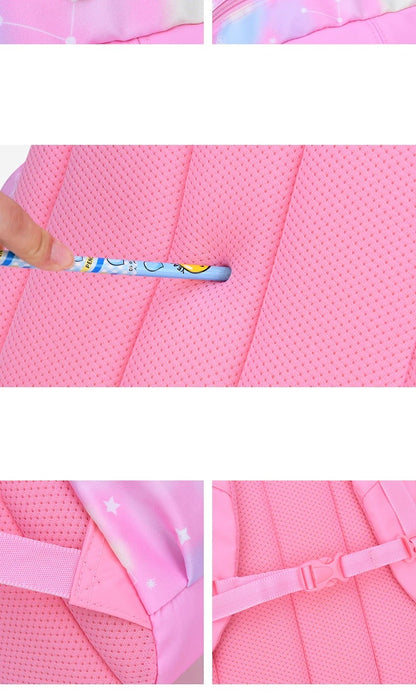 Mochila Escolar Menina Rosa Para Crianças Adolescentes Escolar Primária Kawaii Fofa Impermeável