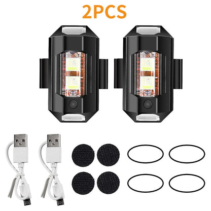 Luz de Advertência de Sinal Luzes de Motocicleta Luz Estroboscópica de Drone USB LED Anticolisão Bicicleta Voo Noturno Mini Luz de Sinalização Piscante