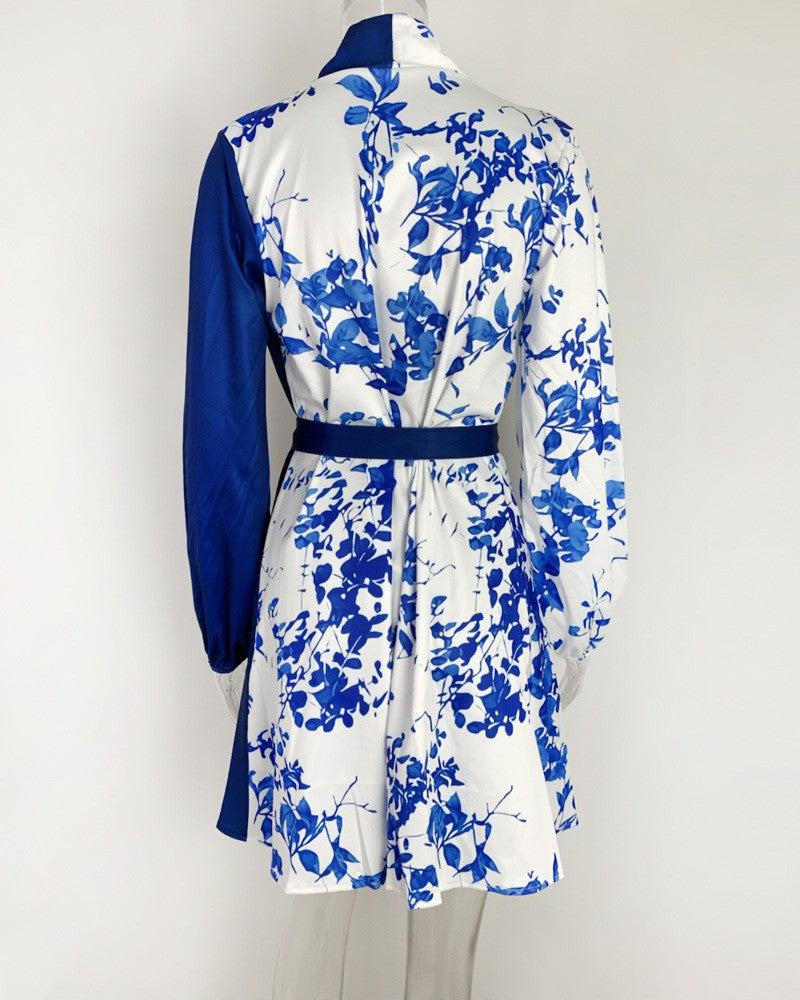 Autumn Winter  Womens Dresses V-neck Wrap Up Dress for Women Woman Clothing Korean Version long sleeve Loose Elegant dress Skirt