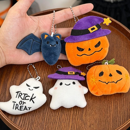 Funny Halloween Plush Keychain Pumpkin Head Kawaii Cartoon Plush Pendant Decoration Soft Furry Bag Pendant Gift Giving