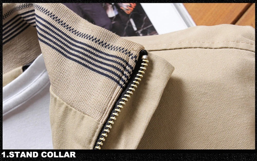 Autumn And Winter New Men's Fashion Aviator Jacket Fleece Thickened Warm Baseball Jacket Solid Color Zipper Large Size Top M-5XL