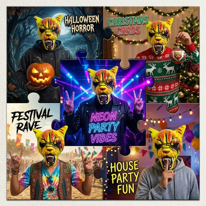 Hotline Miami Tony Tiger Mask Game Cosplay Funny Animal Head Cover Horror Tiger Mask Halloween Party Prop Bloody Tiger Mask