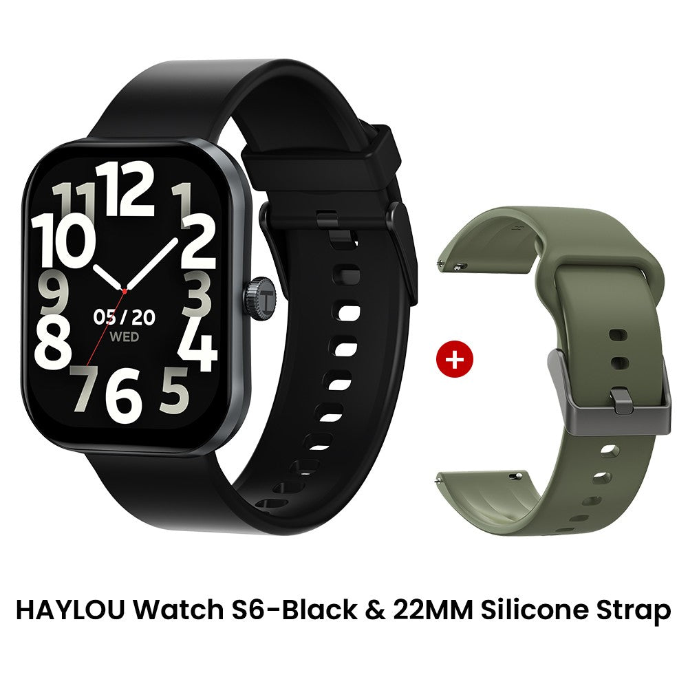 Smartwatch HAYLOU Watch S6 Tela HD de 2,01" Smartwatch Chamadas de Voz Bluetooth Monitoramento Fitness à Prova D'Água IP68