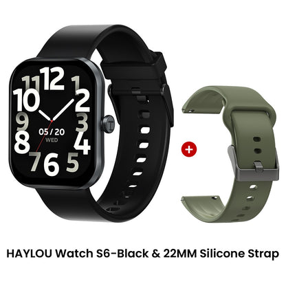 Smartwatch HAYLOU Watch S6 Tela HD de 2,01" Smartwatch Chamadas de Voz Bluetooth Monitoramento Fitness à Prova D'Água IP68