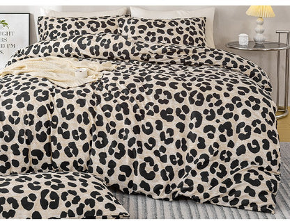 3pcs Leopard Print Duvet Cover Set, Soft Skin-Friendly Bedding Set Includes 1 Duvet Cover And 2 Pillowcases