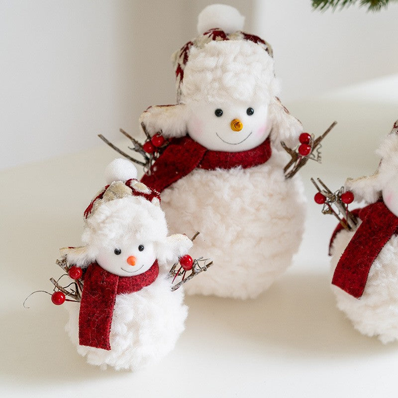 Home decoration new plush knitted Christmas snowman doll ornament Christmas desktop atmosphere ornament