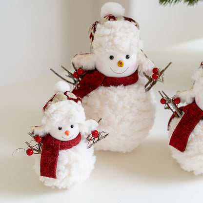 Home decoration new plush knitted Christmas snowman doll ornament Christmas desktop atmosphere ornament