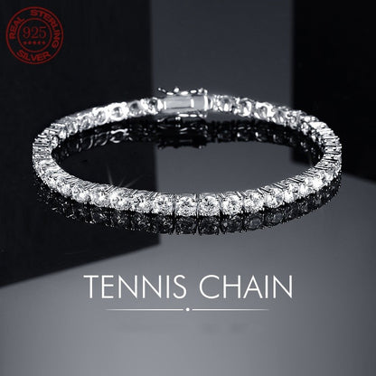 Preço de fábrica 925 prata banhada a ouro 18K 4A grau Zircão pulseira de tênis para homens e mulheres moda personalidade joias requintadas