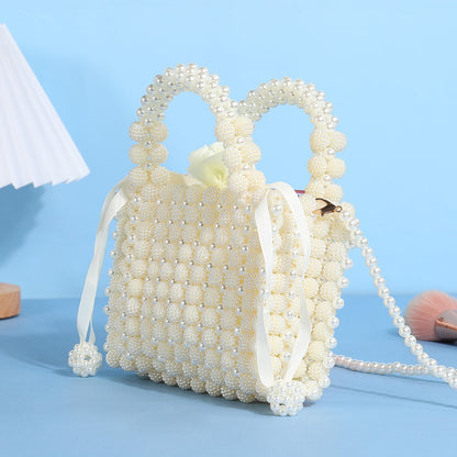 New high-end handcrafted beaded pearl evening bag elegant women's handbag fashionable and stylish one-shoulder bag for sociali