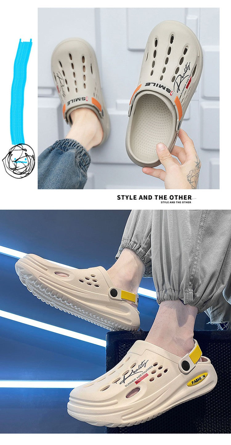 Big Size 47 Fashion Men Beach Sandals Outdoor Clogs Comfortable Indoor Slippers Trend Men Casual Shoes Home Garden Shoes Sandals