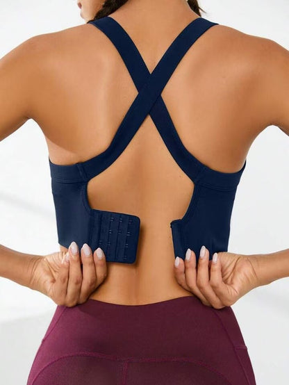 Sports and beautiful back bra set, cross-back sports bra, no chest pad, adjustable size, and can be worn inside normally.