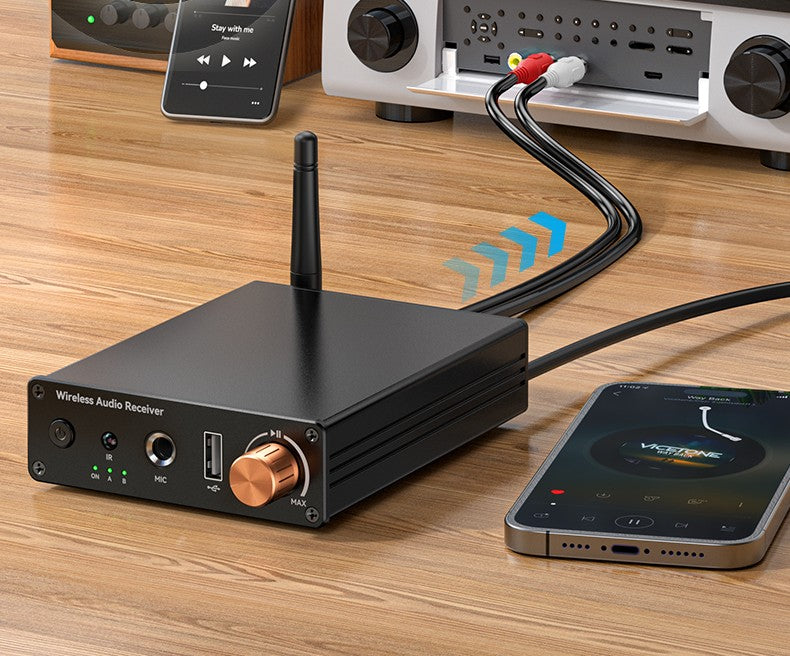 Car Bluetooth-compatible Wireless Audio Adapter 6.0 Audio Receiver U-Disk 6.5MM Karaoke Wireless Music Amplifier for Speaker
