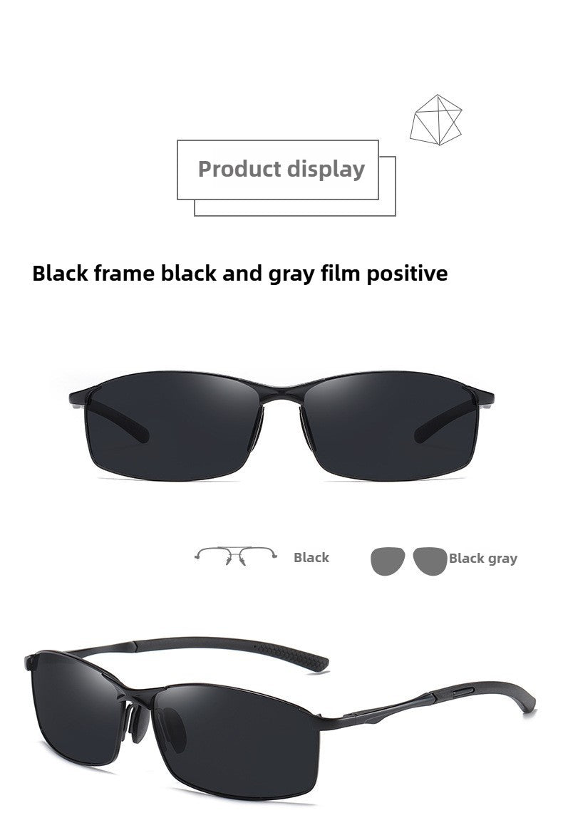 Óculos de Sol Polarizados com Armação de Metal e Lentes Fotocromáticas, Visão Noturna, Adequados para Esportes, Ciclismo, Pesca, Condução e Acampamento