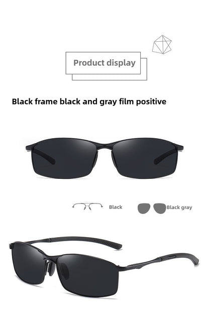 Óculos de Sol Polarizados com Armação de Metal e Lentes Fotocromáticas, Visão Noturna, Adequados para Esportes, Ciclismo, Pesca, Condução e Acampamento