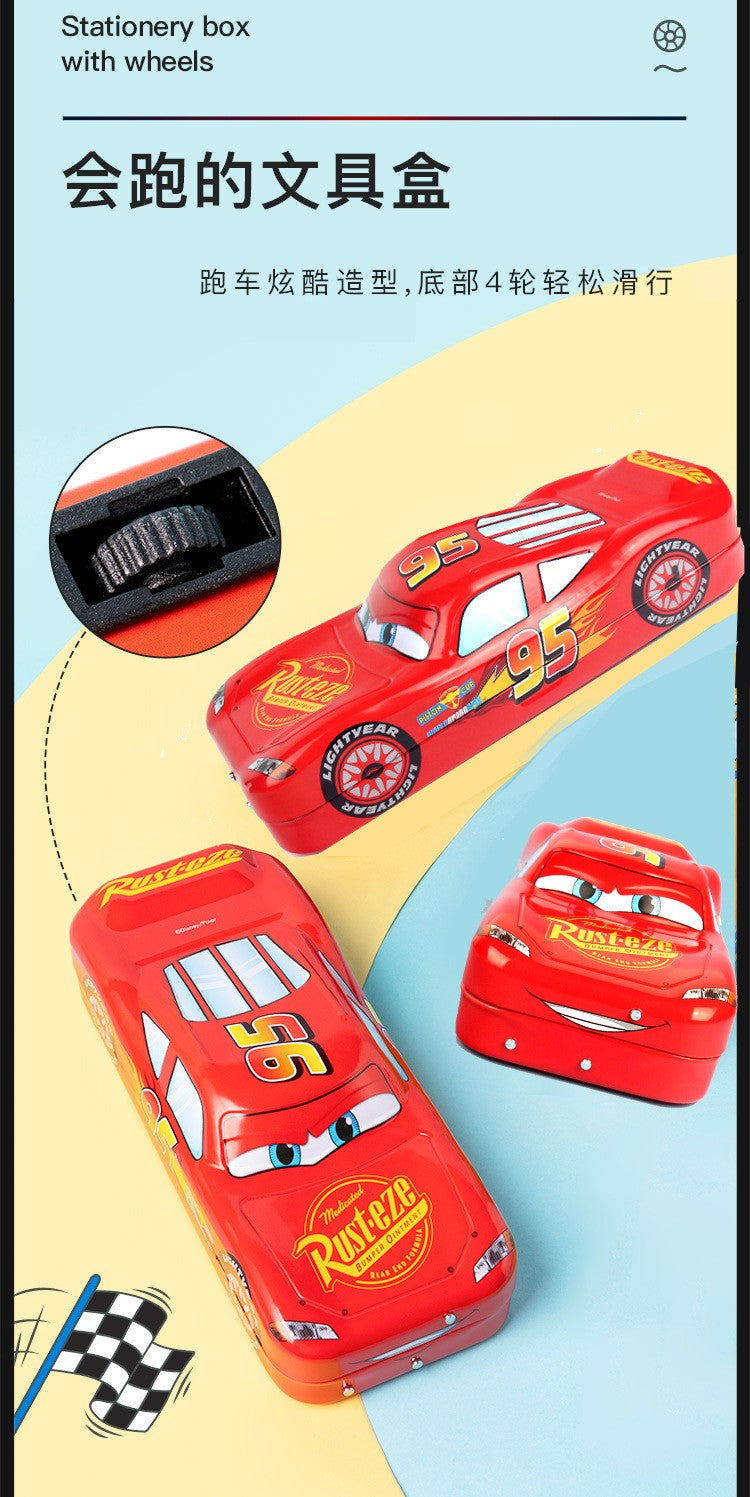 Estojo de Lápis Carros Disney Pixar Caixa de Papelaria Infantil Grande Capacidade Carro McQueen Estojo de Lápis Tridimensional Presente para Jardim de Infância
