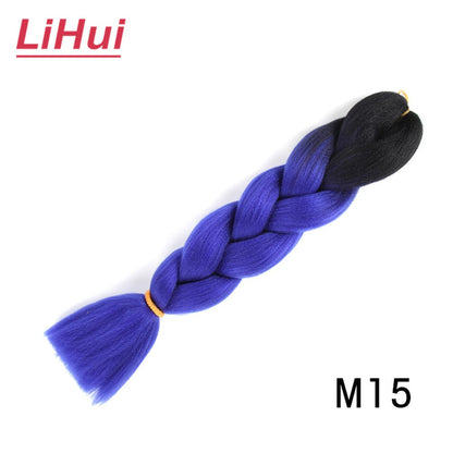 Cabelo Sintético Trança Jumbo 24 Polegadas Ombre Jumbo Extensão de Cabelo para Mulheres Tranças DIY Roxo Rosa Amarelo Cinza Lihu