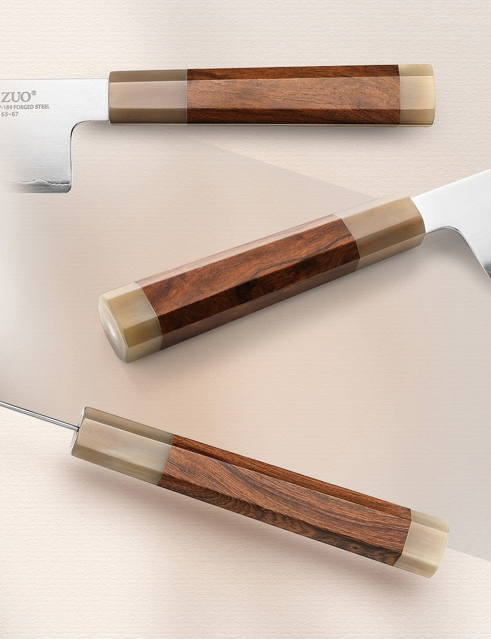 XINZUO 4PCS Kitchen Knives Set Japanese ZDP-189 Composite Steel 65-67 HRC Chef Knife Bread Nakiri Santoku Utility Cooking Tools