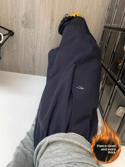 Women's Plush Charge Pants Autumn Winter Collection Korean Style Loose Casual Sports Trousers for Students