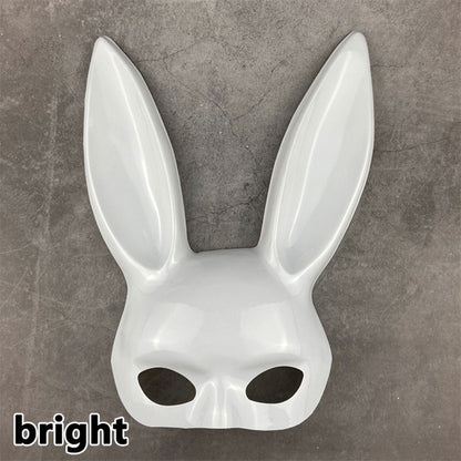 Half Face Rabbit Mask Black White Halloween Mask Christmas Bar Masquerade Party Rabbit Ears Masks Sexy Cosplay Props
