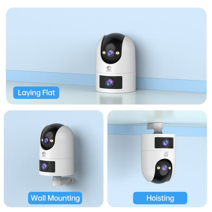 4K PTZ IP Camera Outdoor Waterproof Dual Lens 5G WiFi Security Camera Auto Tracking Video Surveillance Camera Baby Monitor