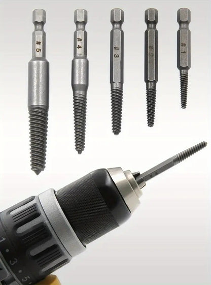 Conjunto de Extratores de Parafuso com Haste Hexagonal de 10 peças, Extrator de Parafuso Quebrado, Chave de Fenda para Remover Parafusos Quebrados, Conjunto de Ferramentas para Furadeira Elétrica