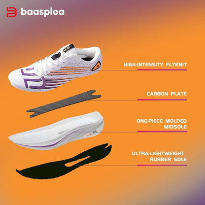 Baasploa Men Jogging Sports Shoes Carbon Plate Professional Cushioning Sneakers Male Outdoor Breathable Non Slip Running Shoes