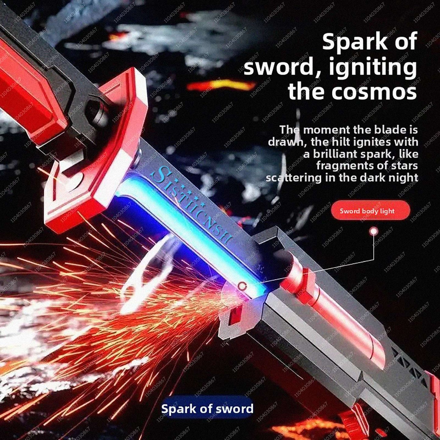 NEW Colorful Streamer Glowing Sword Toys with Spark & Smoke Effect Light Sword Toy for Kids Christmas Birthday Gift Holiday Prop
