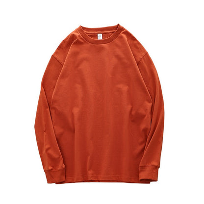 Dukeen 280g Heavyweight Long-Sleeved T-Shirt for Men 100% Cotton Shirts Oversized Solid Color Tops Plain Tees Men's Clothing