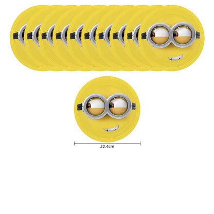 Anime Minion Themed Party Decorations Party Tableware Set Plates Cups Birthday Balloons Big Eye Yellow Man Party Favors Supplies
