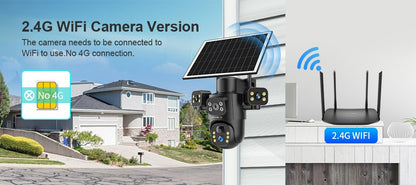 LS VISION 4G / WiFi Solar Camera 3Lenses Outdoor 15MP 4K Low Power Battery IP Camera PIR Night Vision V380 Pro CCTV Security