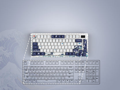 Teclado Mecânico Womier SK80 Gasket Mounted, Teclado Gamer de 81 Teclas 75% com Hot Swap RGB e Tela Inteligente para PC