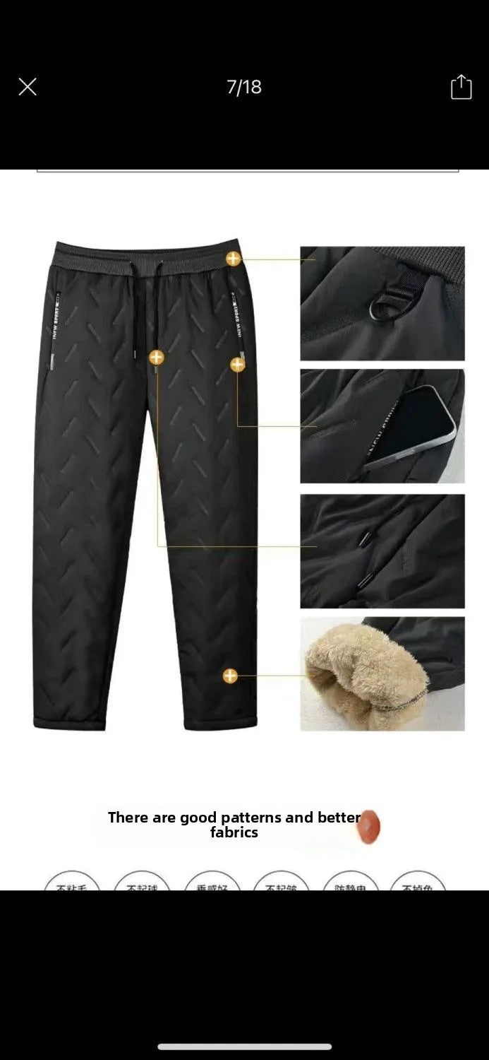 Winter Fleece Lined Casual Women's Pants Home Wear Waterproof Windproof Outdoor Thermal Cotton Trousers for Men And Women