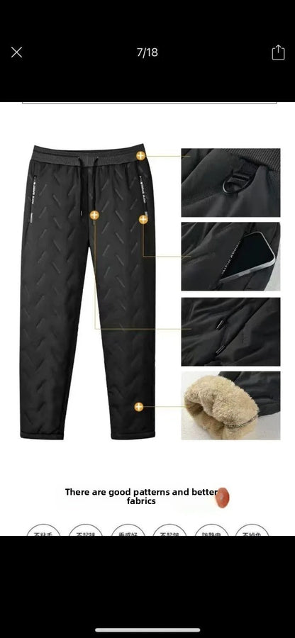 Winter Fleece Lined Casual Women's Pants Home Wear Waterproof Windproof Outdoor Thermal Cotton Trousers for Men And Women