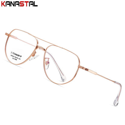Pure Titanium Reading Glasses Women Prescription Optical Lenses Myopia Eyewear Men Blue Light Blocking Computer Eyeglasses Frame